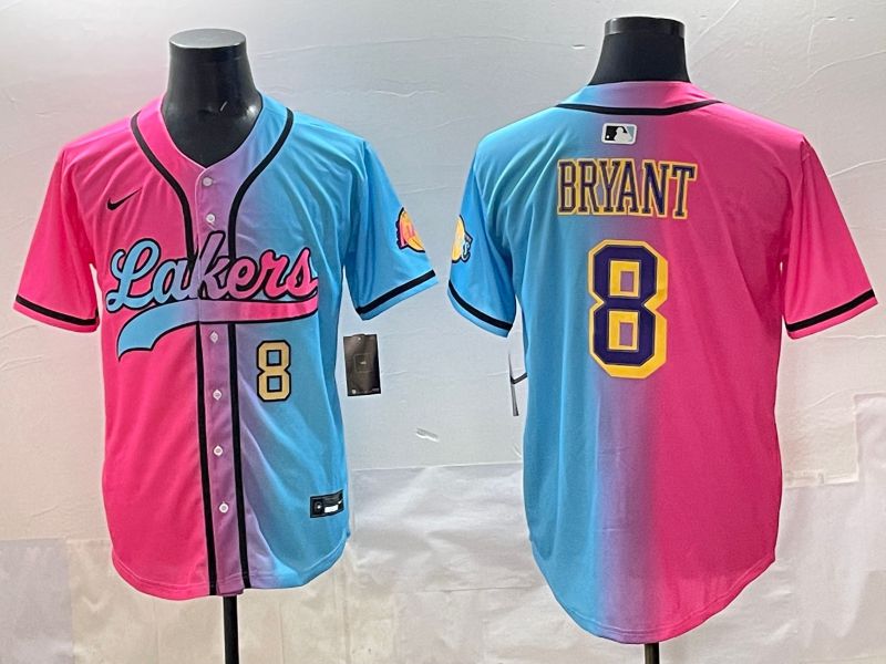 Men 2025 Los Angeles Lakers #8 Bryant Blue pink Nike NBA Jersey style 02
